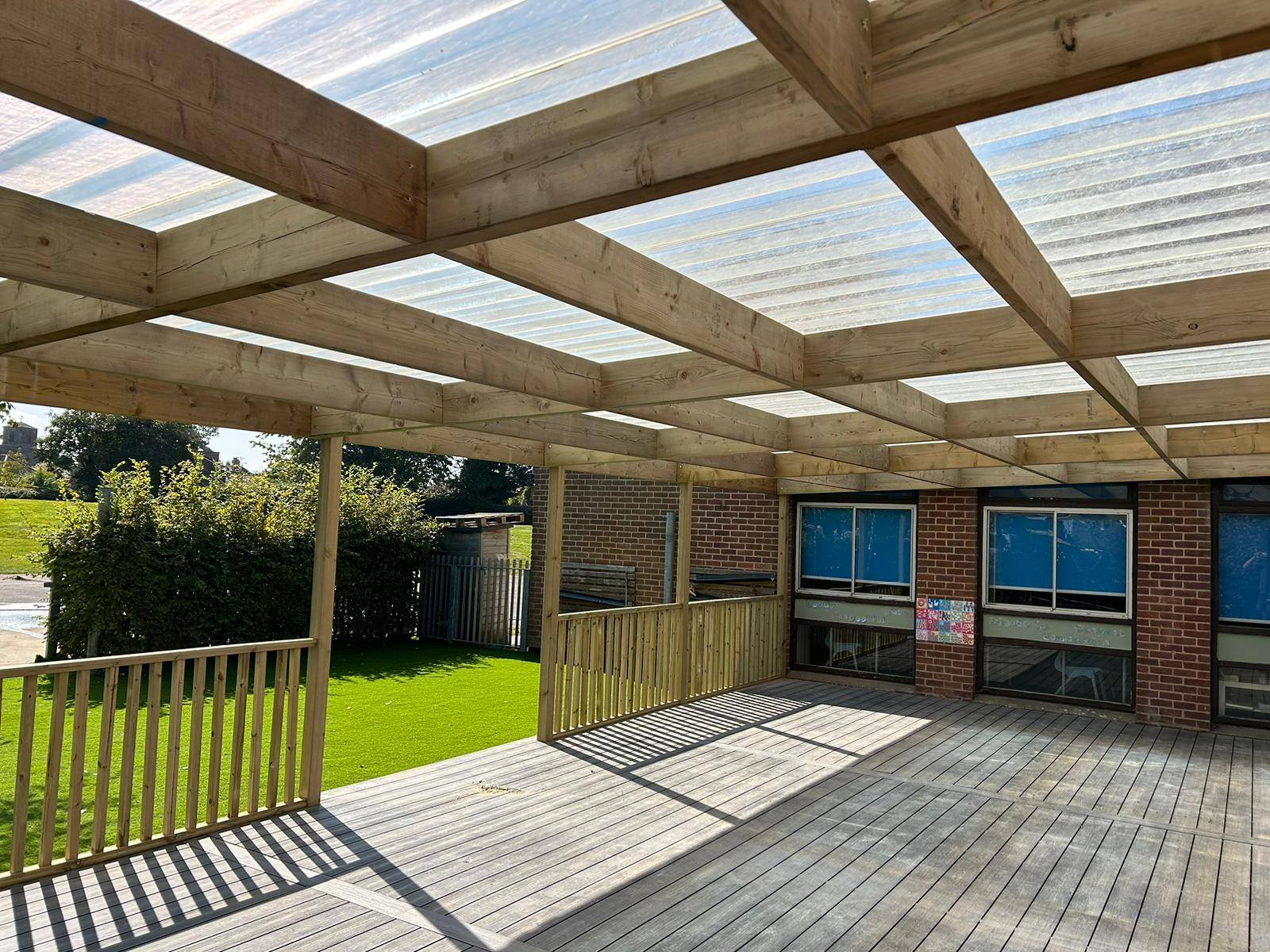 Undercover Decked Area - Decking in Kirk Hammerton School